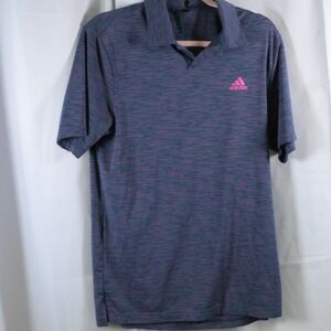 Adidas Space Dye Polo Shirt Womens S Purple Short Sleeve Athletic Golf